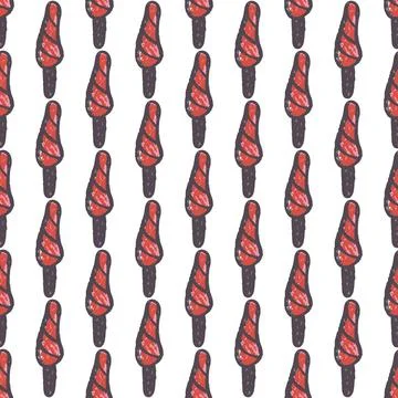 Seamless pattern. Hand drawn crayon texture style Stock Illustration
