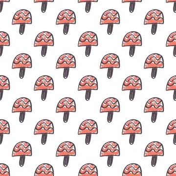 Seamless pattern. Hand drawn crayon texture style Stock Illustration