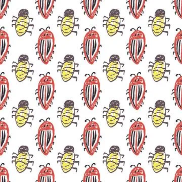 Seamless pattern. Hand drawn crayon texture style Stock Illustration