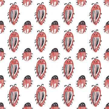 Seamless pattern. Hand drawn crayon texture style Stock Illustration