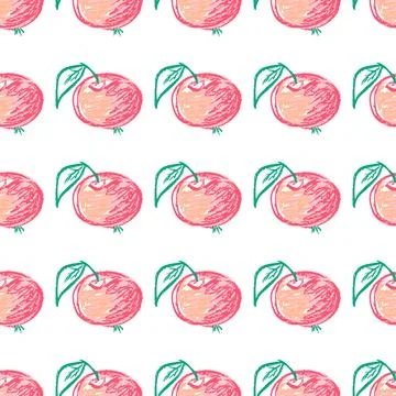 Seamless pattern. Hand drawn crayon texture style Stock Illustration