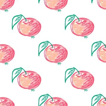 Seamless pattern. Hand drawn crayon texture style Stock Illustration