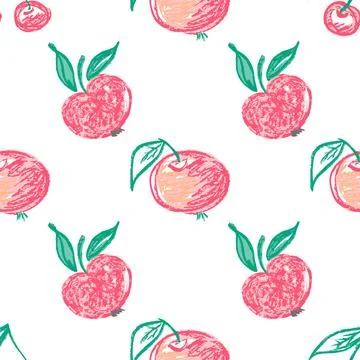 Seamless pattern. Hand drawn crayon texture style Stock Illustration