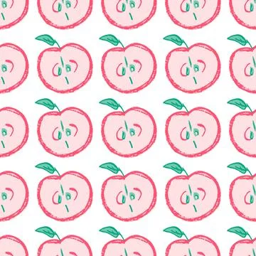 Seamless pattern. Hand drawn crayon texture style Stock Illustration
