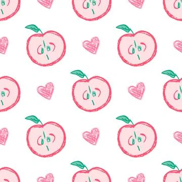 Seamless pattern. Hand drawn crayon texture style Stock Illustration