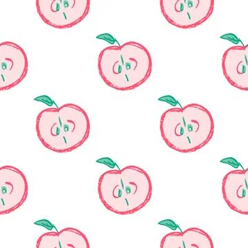 Seamless pattern. Hand drawn crayon texture style Stock Illustration