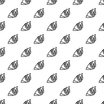 Seamless pattern with hand drawn crepe illustrations Illustrazione stock