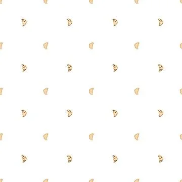 Seamless pattern of hand drawn croissants. cute pattern with delicious Stock Illustration