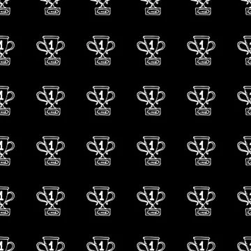 Seamless pattern hand drawn cup. Doodle black sketch. Sign symbol. Decoration Stockillustratie