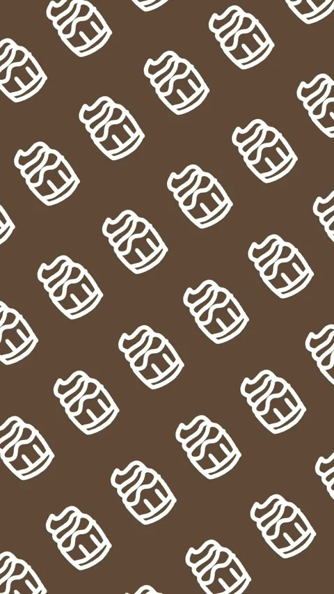 Seamless pattern of hand-drawn cupcakes on abstract vertical brown background Stock Footage 338262963