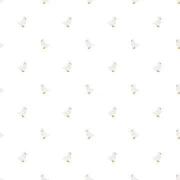 Seamless pattern of hand-drawn cute duck . vintage boho pattern for children's Stock Illustration