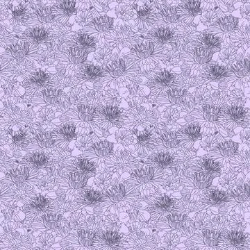 Seamless pattern with hand drawn dahlia flowers. floral botanical seamless pa Stock Illustration