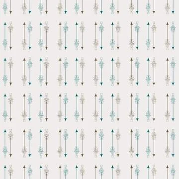Seamless pattern with hand drawn decorative arrows. Stock Illustration