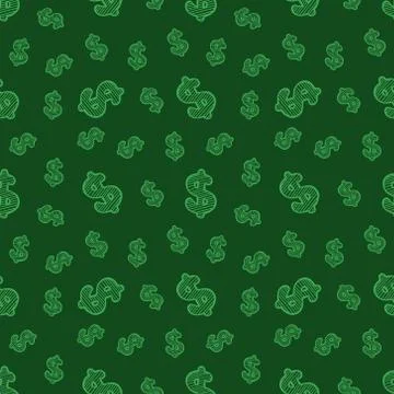 Seamless pattern with hand drawn dollar sign Stock Illustration