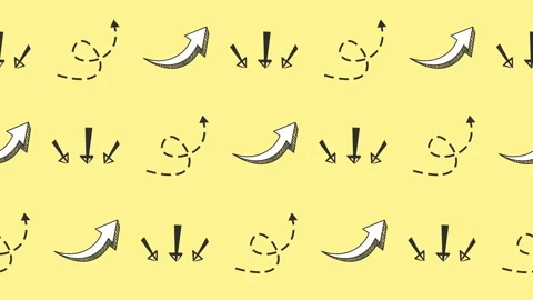 Seamless pattern of hand-drawn doodle arrows for direction and growth background Stock Footage 318607005