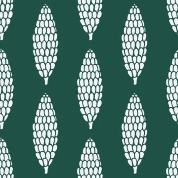 Seamless pattern with hand drawn doodle pine and fir conifer cones Stock Illustration