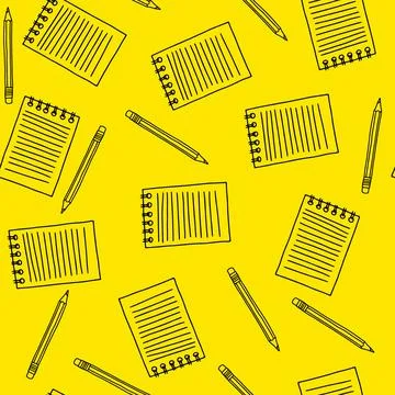 Seamless pattern in hand drawn doodle sketch style vector illustration of pen Illustrazione stock