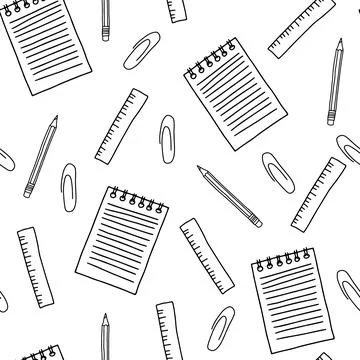 Seamless pattern in hand drawn doodle sketch style vector illustration of pencil Stock Illustration