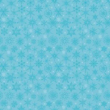 Seamless pattern with hand drawn doodle snowflakes. Can be used for wallpaper Illustrazione stock