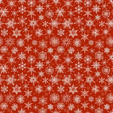 Seamless pattern with hand drawn doodle snowflakes. Can be used for wallpaper Illustrazione stock
