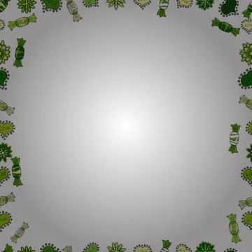 Seamless pattern. Hand-drawn doodle frames.Illustration in green, black and whit Stock Illustration