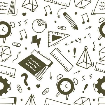 Seamless pattern hand drawn doodle happy teachers day. Illustrazione stock