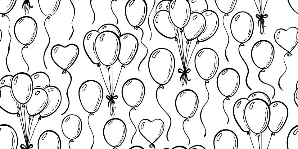 Seamless pattern hand drawn doodle cartoon objects and symbols of birthday pa 스톡 일러스트
