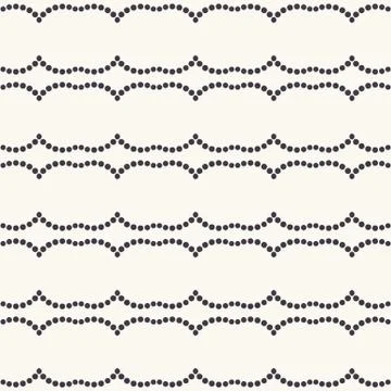 Seamless pattern hand drawn dot stripe background. Geometric curved line allover 스톡 일러스트