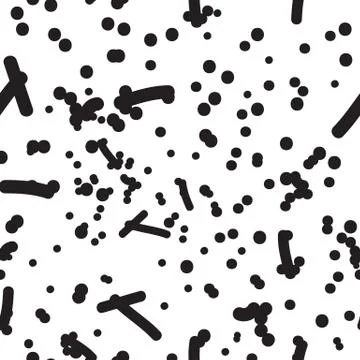 Seamless pattern with hand drawn doted doodles. Vector illustrat Stock Illustration