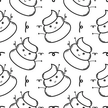 Seamless pattern hand drawn of dung Illustrazione stock