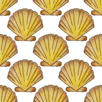 Seamless pattern with hand drawn elements. Marine pattern Illustrazione stock