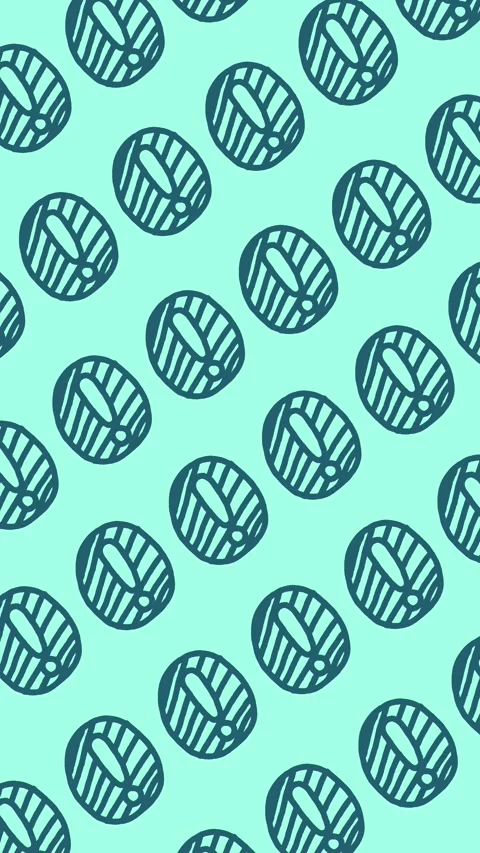 Seamless pattern of hand-drawn exclamation mark badges on abstract background Stock Footage 339283217
