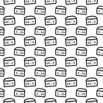Seamless pattern hand drawn file folder. Doodle black sketch. Sign symbol. De Stock Illustration