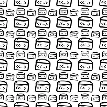 Seamless pattern hand drawn file folder. Doodle black sketch. Sign symbol. De Stock Illustration
