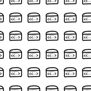 Seamless pattern hand drawn file folder. Doodle black sketch. Sign symbol. De Stock Illustration