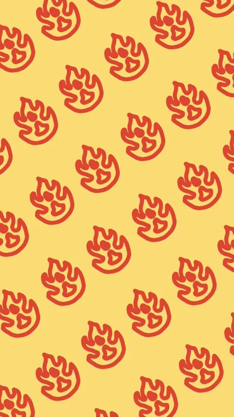 Seamless pattern of hand-drawn fire flames on an abstract vertical background Stock Footage 338192075