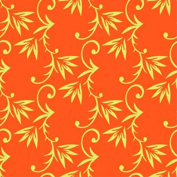 Seamless pattern with hand drawn floral elements. Stock Illustration