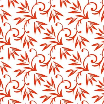 Seamless pattern with hand drawn floral elements. Illustrazione stock