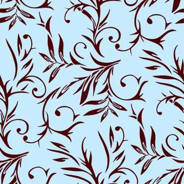Seamless pattern with hand drawn floral elements. Illustrazione stock