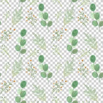 Seamless pattern. Hand drawn floral watercolor illustrations Stock Illustration
