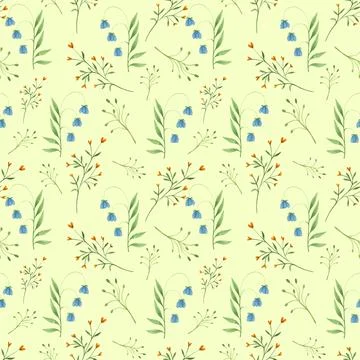 Seamless pattern. Hand drawn floral watercolor illustrations Stock Illustration