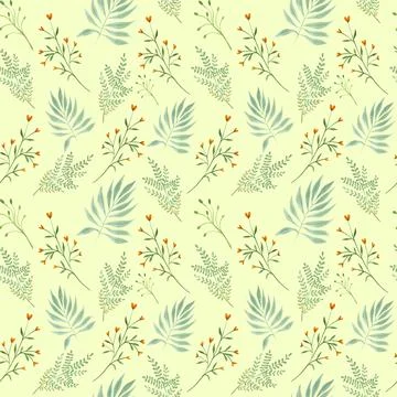 Seamless pattern. Hand drawn floral watercolor illustrations Stock Illustration