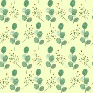 Seamless pattern. Hand drawn floral watercolor illustrations Stock Illustration