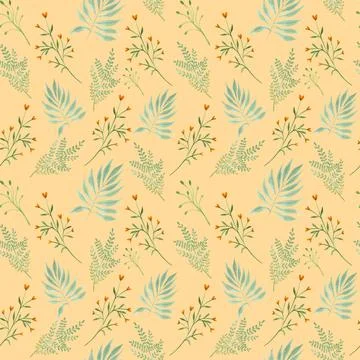 Seamless pattern. Hand drawn floral watercolor illustrations Illustrazione stock