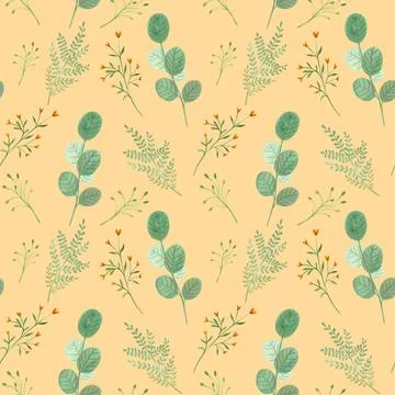 Seamless pattern. Hand drawn floral watercolor illustrations Stock Illustration
