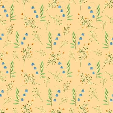 Seamless pattern. Hand drawn floral watercolor illustrations Stock Illustration