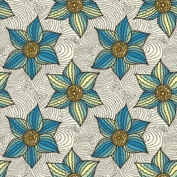 Seamless pattern of hand-drawn flowers イラスト素材