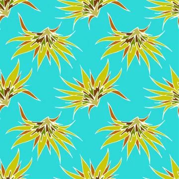 Seamless pattern with hand drawn flowers. Stock Illustration