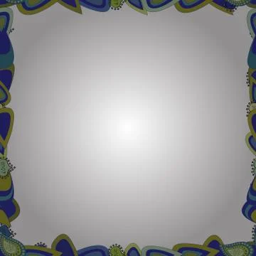 Seamless pattern. Hand drawn frames. Blank blue, white, yellow square cadre rect Stock Illustration