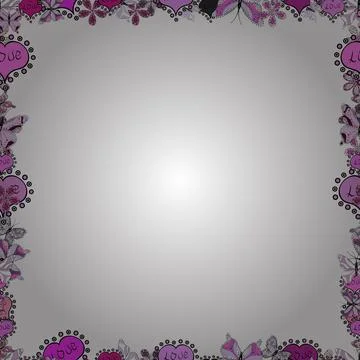 Seamless pattern. Hand drawn frames. Vintage doodle sketch picture frame doodle Stock Illustration